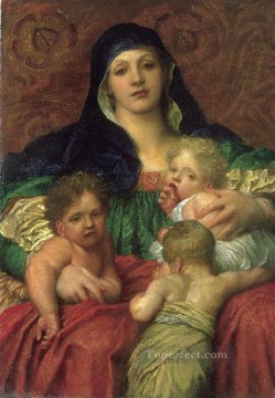  symbolist Oil Painting - Charity symbolist George Frederic Watts